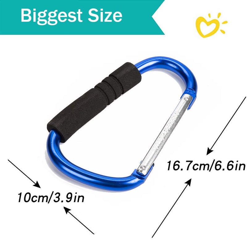 Funbliss Stroller Hooks by Baby，2 Pack Convenient Organizer Hook Bag Clips to Diaper Bags Clothing,Purses,Groceries,Great Hook Set for Mommy When Walking or Shopping Blue - Image 1